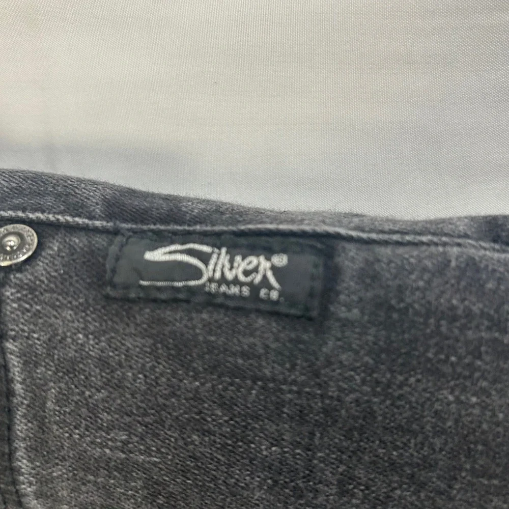 Silver Jeans Co Tuesday Skinny Womens 29 Black Frayed Raw Hem Low Rise Denim